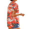 thumbnail image 4 of Fantaslook Hawaiian Button Down Shirts for Women Casual Short Sleeve Floral Print Blouses Summer Tops, 4 of 9