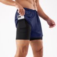 thumbnail image 1 of Pantalones cortos deportivos para hombre, para correr, maratón, atletismo, holgados, de tres puntos, de secado rápido, con forro, anti-running, de doble capa, para fitness, 1 of 6