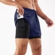 thumbnail image 1 of Pantalones cortos deportivos para hombre, para correr, maratón, atletismo, holgados, de tres puntos, de secado rápido, con forro, anti-running, de doble capa, para fitness, 1 of 6