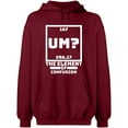 thumbnail image 2 of OXI Hoodie Sweatshirt - Um The Element of Confusion, Basic Casual Hoodie for Men's and Women Fleece Hoodie Long Sleeve - Cardinal Red Large, 2 of 3