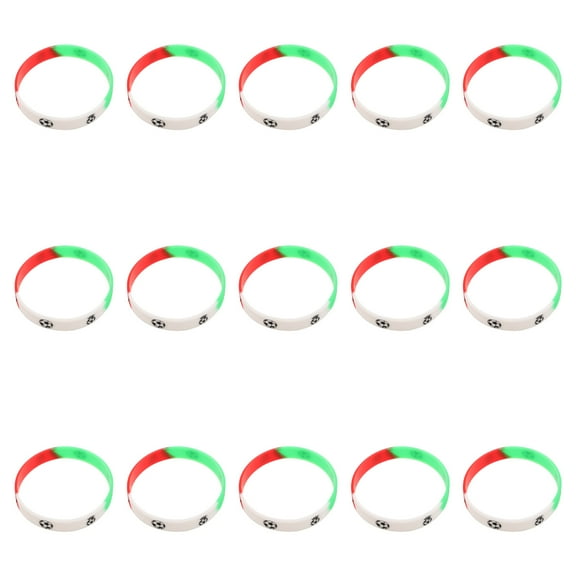 EXHUMKY 15pcs Silicone Soccer Bracelets Multi-Sport Wristbands Sports Fan Accessories