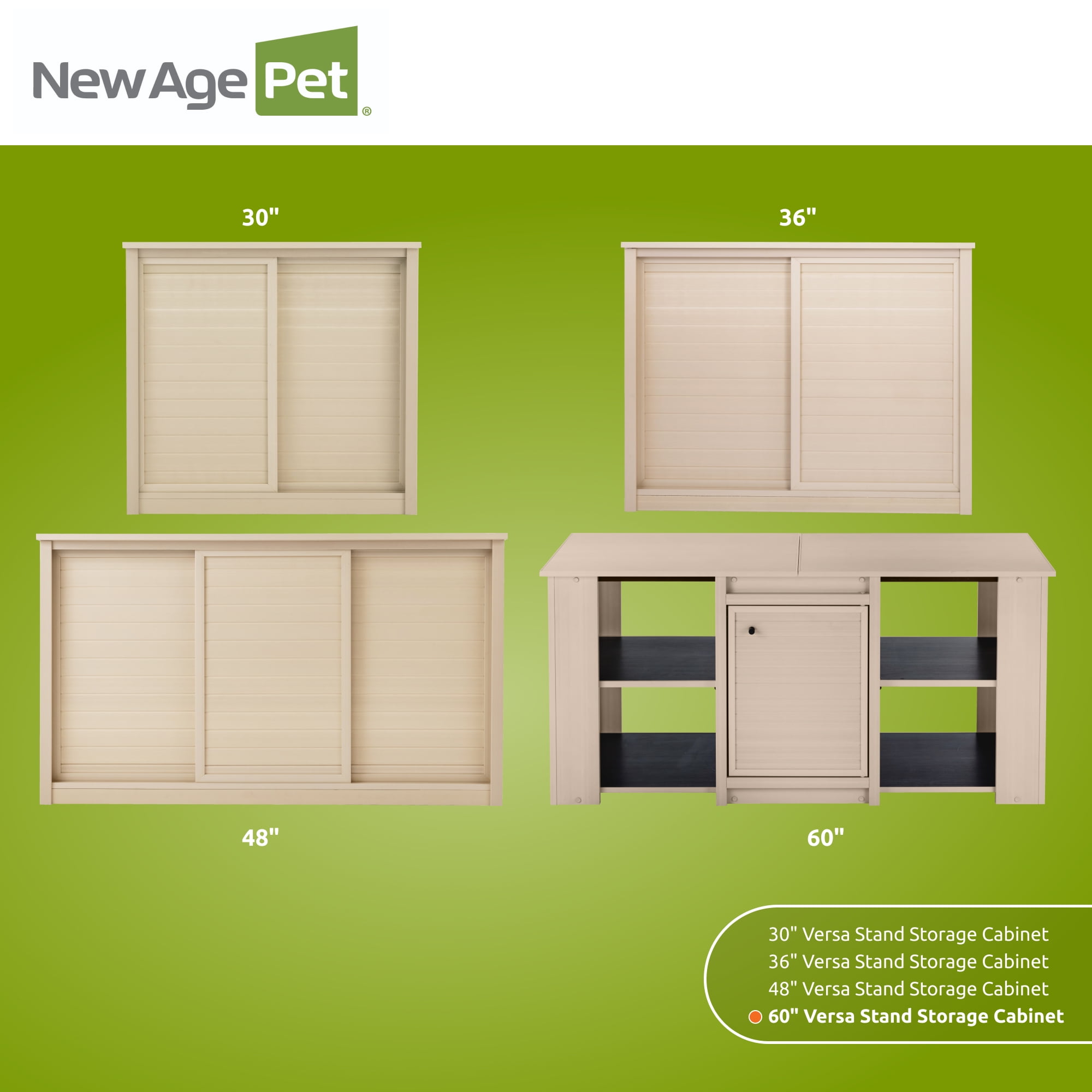 New Age Pet® ECOFLEX® 60" Storage Cabinet for Reptile Food and Substrate Storage