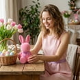 thumbnail image 7 of HIELLFQ Flocked Bunny Easter Decorations with Bow Tie 7.8 Inch Easter Bunny Figurines Cute Table Centerpiece Decor for Easter Spring Home Office Indoor, 7 of 7