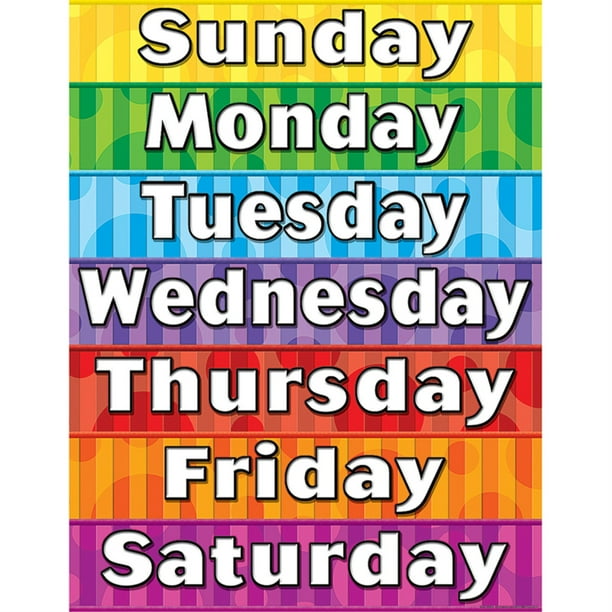 Days of the Week Chart Walmart com
