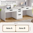 thumbnail image 2 of DreamCurship 78 inch Two Person Desk, 2 Person Desk with 5 Drawers, Double Desk for Two People, Computer Desk for Home Office, white, 2 of 8