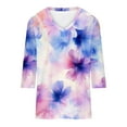thumbnail image 3 of Cilsoka Loose Shirts for Women Trendy Womens Tops Dressy Casual Oversized Graphic Tees for Women Country 3/4 Length Sleeve Womens Tops V Neck My Orders past Orders, 3 of 4