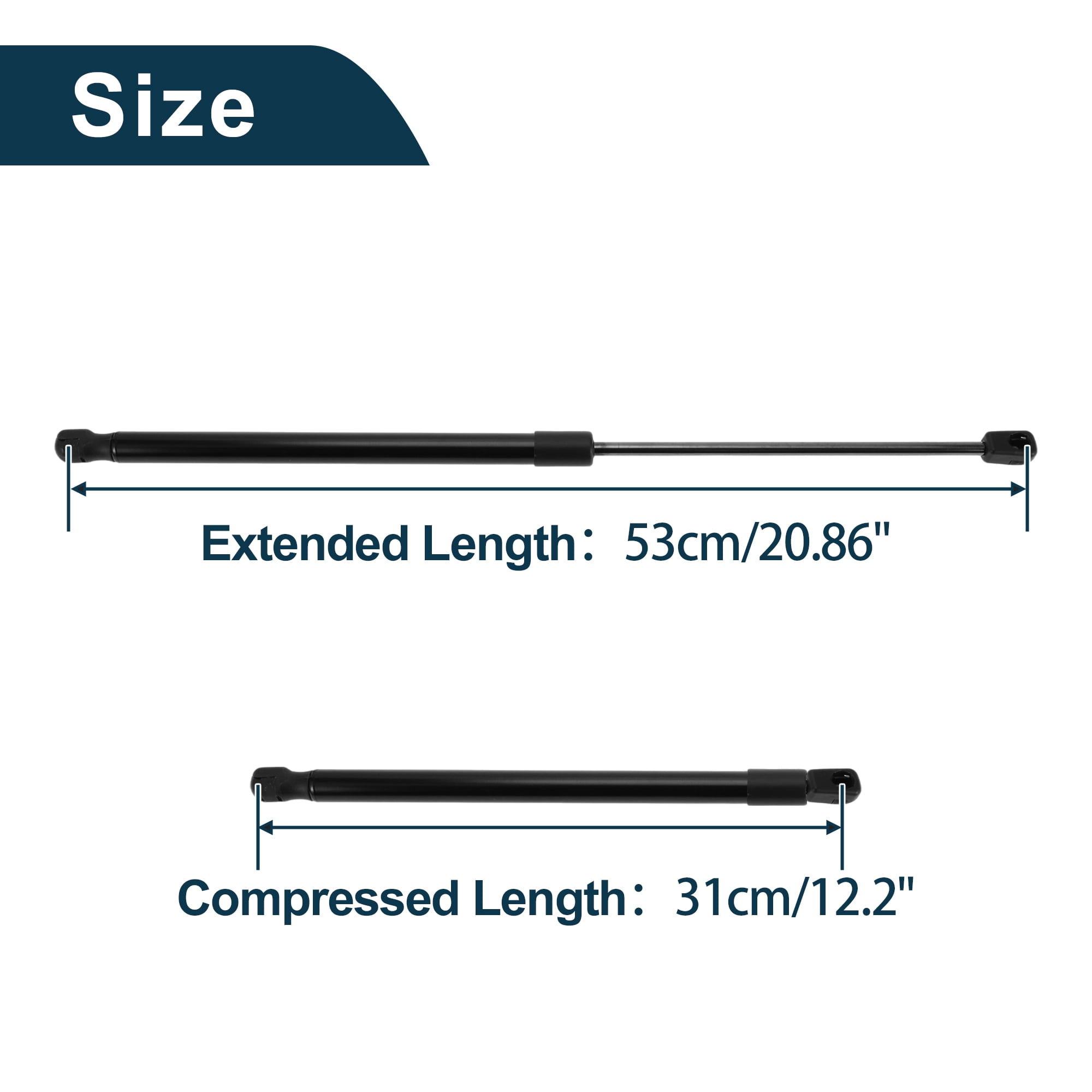 Unique Bargains 2Pcs Tailgate Lift Supports for VW Polo Mk5 (6R-6C) 2009-2017 Black