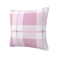 thumbnail image 2 of YFYANG Square Decorative Throw Pillow Case (Without Pillow Insert), Pink Geometric Plaid Texture Bedroom Sofa Car Cushion Cover, 20"x20", 2 of 9