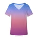 thumbnail image 4 of Blusa de camiseta informal con estampado de manga corta y cuello en V de verano para mujer a la moda OAVQHLG3B Store  lin121212, 4 of 4