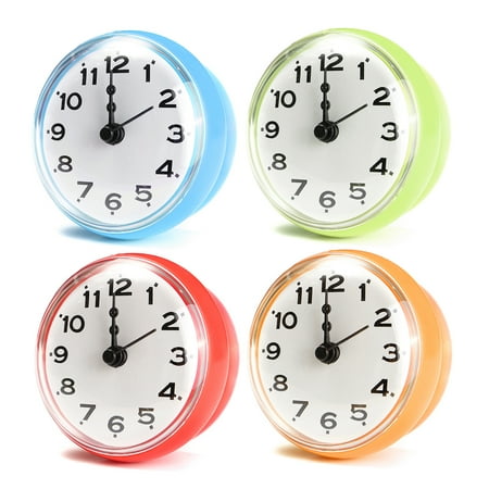 Blue Grandfather Clock Waterproof Kitchen Bathroom Bath Shower Clock Suction Cup Sucker Wall Decoration Dia. 7cm / 2.76