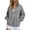 Gray, variant on Hoodies for Women Half Zip Drawstring Solid Color Long Sleeve Pullover Hooded Sweatshirt Winter Casual Sport Tops