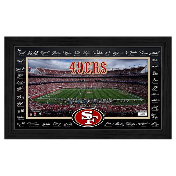 Highland Mint San Francisco 49ers 12" x 20" 2025 Signature Gridiron Panoramic Framed Photo