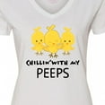 thumbnail image 4 of Inktastic Chillin' with My Peeps Women's V-Neck T-Shirt, 4 of 5