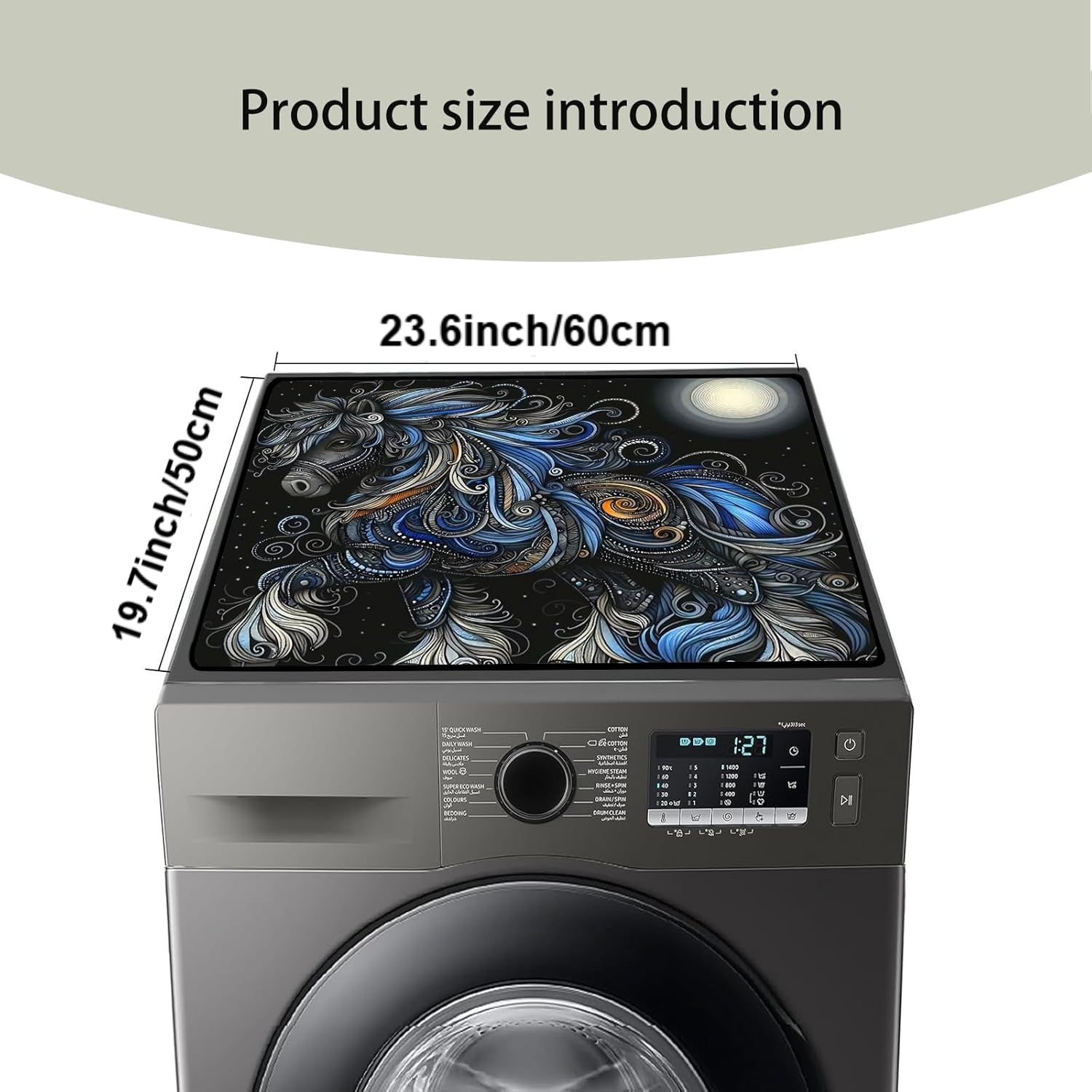 2 Pcs Washer And Dryer Covers for The Top 19.7 x 23.6 Inches Dryer Top Protector Mat Non Slip Washing Machine Cover Fits Most Washers Dryers