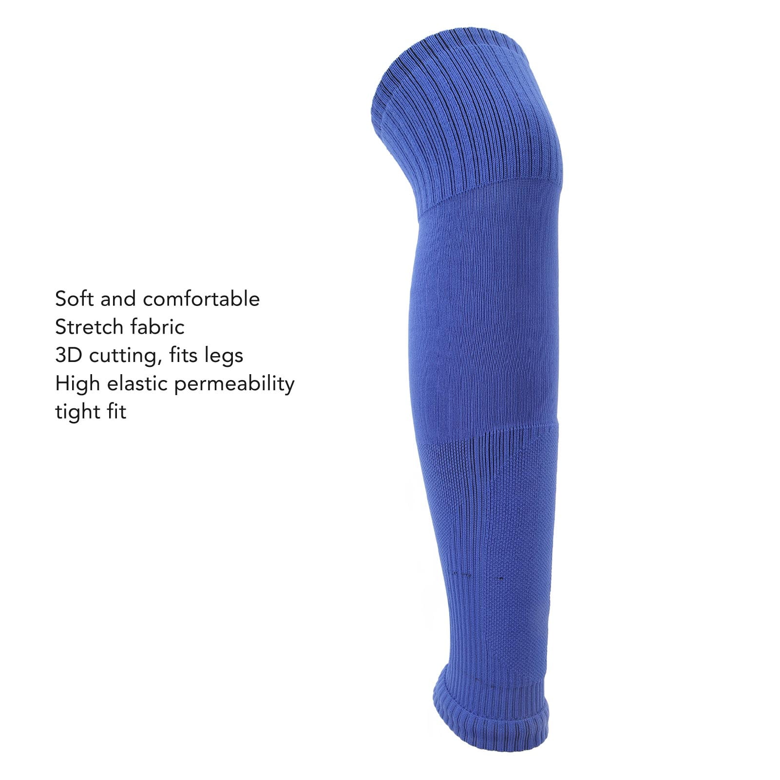 Rupoun Football Leg Sleeve Long Compression Leg Sleeve Over The Knee Sports Cycling Sleeves for Men Women, Polyester, One Size, Blue, Pair (11.81 in / 30 cm)