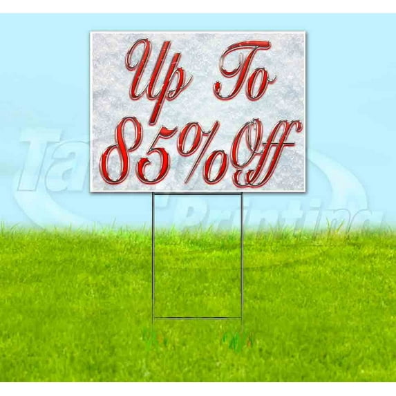 Up To 85% Off Red & Chrome (18" X 24") Yard Sign, Includes Metal Step Stake