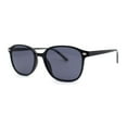 thumbnail image 1 of Elegant Thin Plastic Rounded Rectangle Gentlemens Sunglasses All Black, 1 of 4