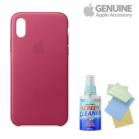 Fuchsia Pink Leather - Apple Leather Iphone X Pink Fuchsia With Free Cleaning Kit For Iphones/Ipads/Imacs