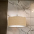 thumbnail image 6 of Benjara Metal Pendant Lighting with Fabric Circular Drum Shade and Cord- Beige, 6 of 6