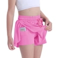 thumbnail image 2 of Girls Flowy Shorts,Youth/Toddler Kids Butterfly Shorts with Spandex Liner 2-in-1 for Running,Sports,Athletic,Fitness,Tennis,(Rose red), 2 of 6