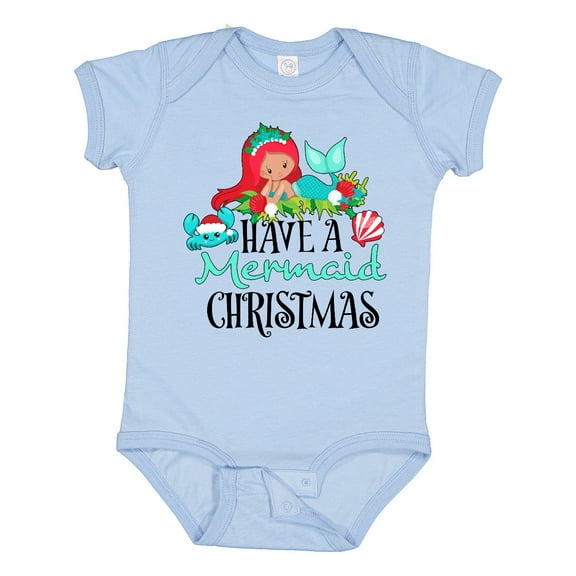 Inktastic Have a Mermaid Christmas with Crab and Seashell Boys or Girls Baby Bodysuit