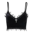 thumbnail image 1 of Corsé del chale s correas de espagueti del ajuste del cordón gótico Negro Zulema Crop Tops chaleco camisola, 1 of 8
