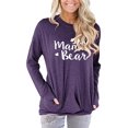 thumbnail image 1 of Hauts Mama Bear pour Femmes Manches Longues Chandail Décontracté Chandails en Molleton, 1 of 3
