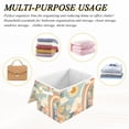 thumbnail image 6 of Yayeee Collapsible Cube Storage Bin with Lid Fabric Closet Decorative Basket with Handles, Beige Rainbow Clouds, 6 of 7