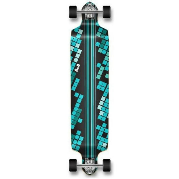 Yocaher Drop Down Longboard complete Cruiser 41.25" x 10" w/Premium Black grip tape, heavy duty Aluminum Alloy truck, 71mm longboard Wheels, and ABEC -9 Bearings -Black Digital Wave