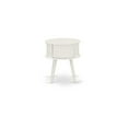 thumbnail image 4 of East West Furniture Gordon 19" Round Wood Nightstand with Drawer in White, 4 of 4