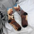 thumbnail image 5 of Pofeuu Fluffy Alpaca Mountain Meadow Print Crew Socks, Adult Running Hiking Socks for Youth and Adult, 5 of 6