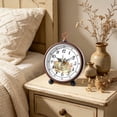 thumbnail image 6 of Vintage Floral Alarm Clock, Silent Non Ticking Small Desk Clock With Handle, For Bedroom, Office And Modern Home Interior Decor, 6 of 6