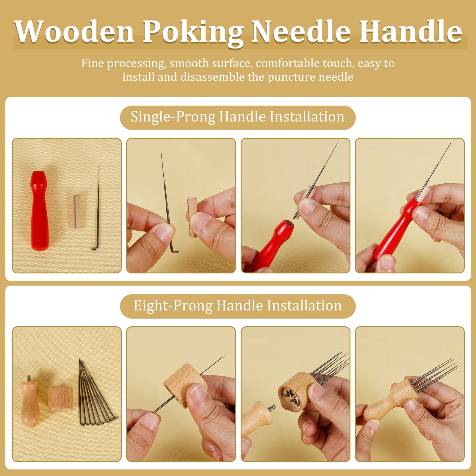 Grusce Needle Felting Tool Set Practical Wool Felting Needle Supplies Set Include Awl Finger Sleeves Glue Stick Scissors for DIY Crafts Beginner