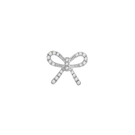 - 10kt Yellow Gold Womens Round Diamond Knot Bow Pendant Necklace 1/10 Cttw