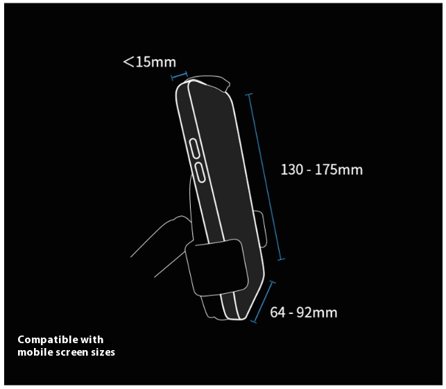 Bike Phone Mount with Handlebar Clamp - Bigcan Motorcycle Rearview Mirror Phone Holder for 130–175mm Smartphones, 360° Adjustable, Quick Release, Anti-Vibration, for Outdoor Cycling & Riding