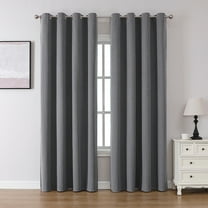 XmhyTop Dark Gray Window Drapes, 132*214cm 1 slice , Linen fabric Curtains with Punching holes,Easy to Install - Premium Linen Blackout Curtains Long for Bedroom & Living Room Decor