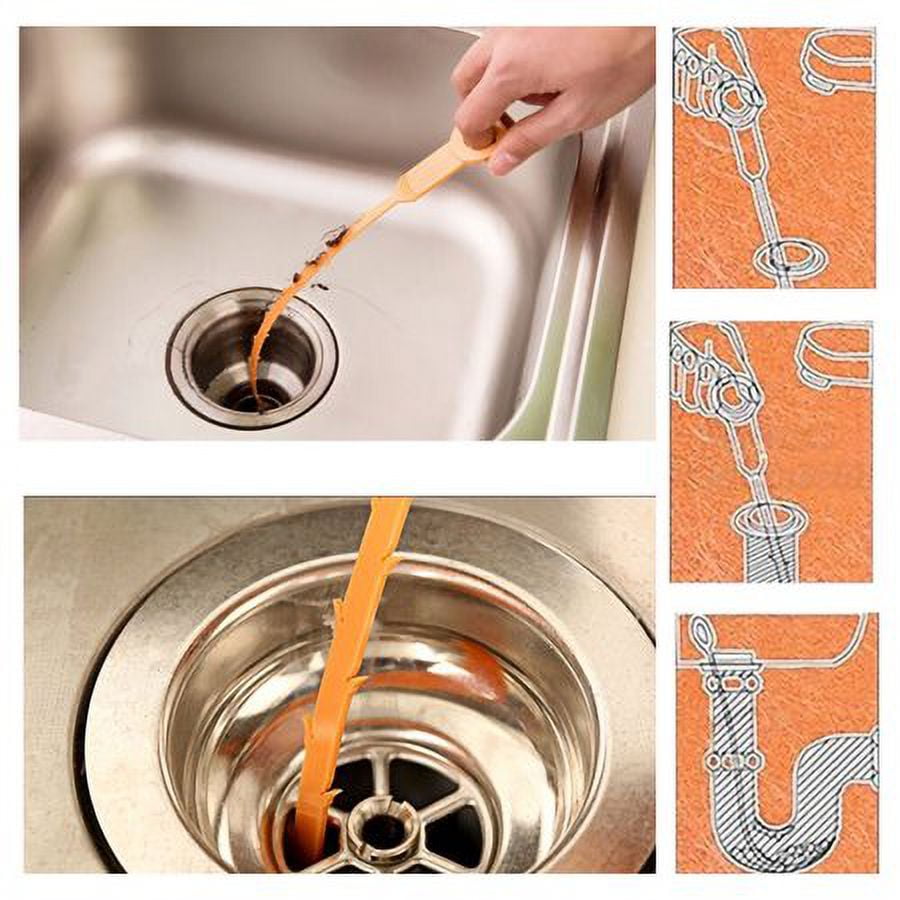 Snake Drain Clog Remover Tool , 5 Pack 18 Inch Liquid Plumber Snake Drain  Hair Removal With Wild Tornado Sink And Drain Cleaner Auger For Sink  Plunger Drain Weasel Opener-FeiLiFan Direct