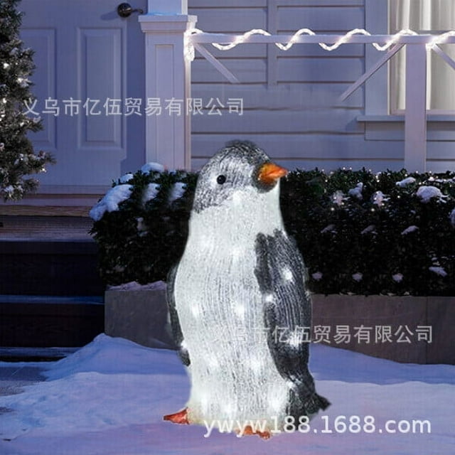 Pingüino iluminado Decoración navideña Pingüino Trompeta Acrílico