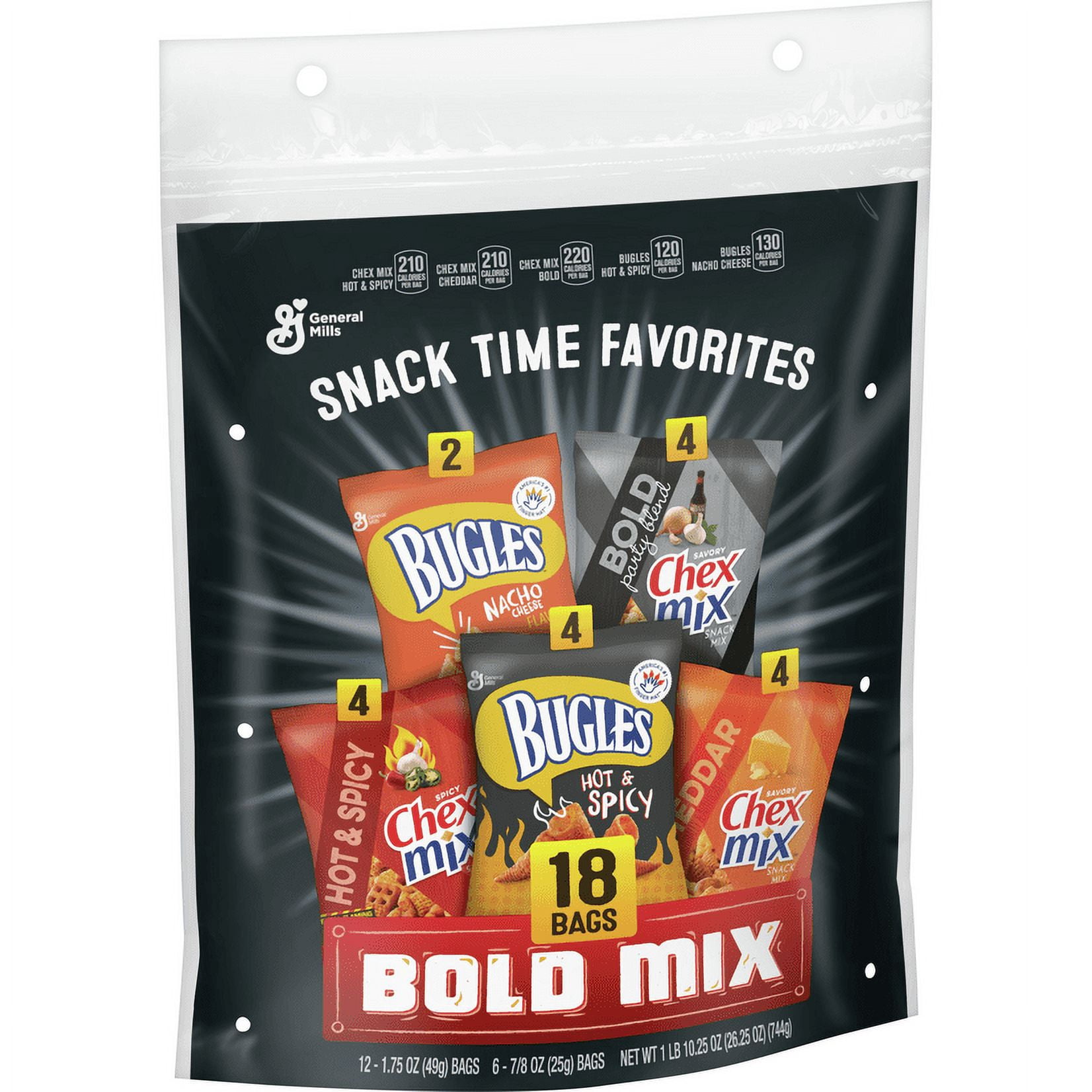 General Mills Snack Time Favorites, Bold Mix Variety Pack, 18 Bags