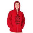 thumbnail image 5 of Keep Calm And Agree With Dad Crown Zip Hoodie Sweatshirt Men Brisco Brands S, 5 of 6