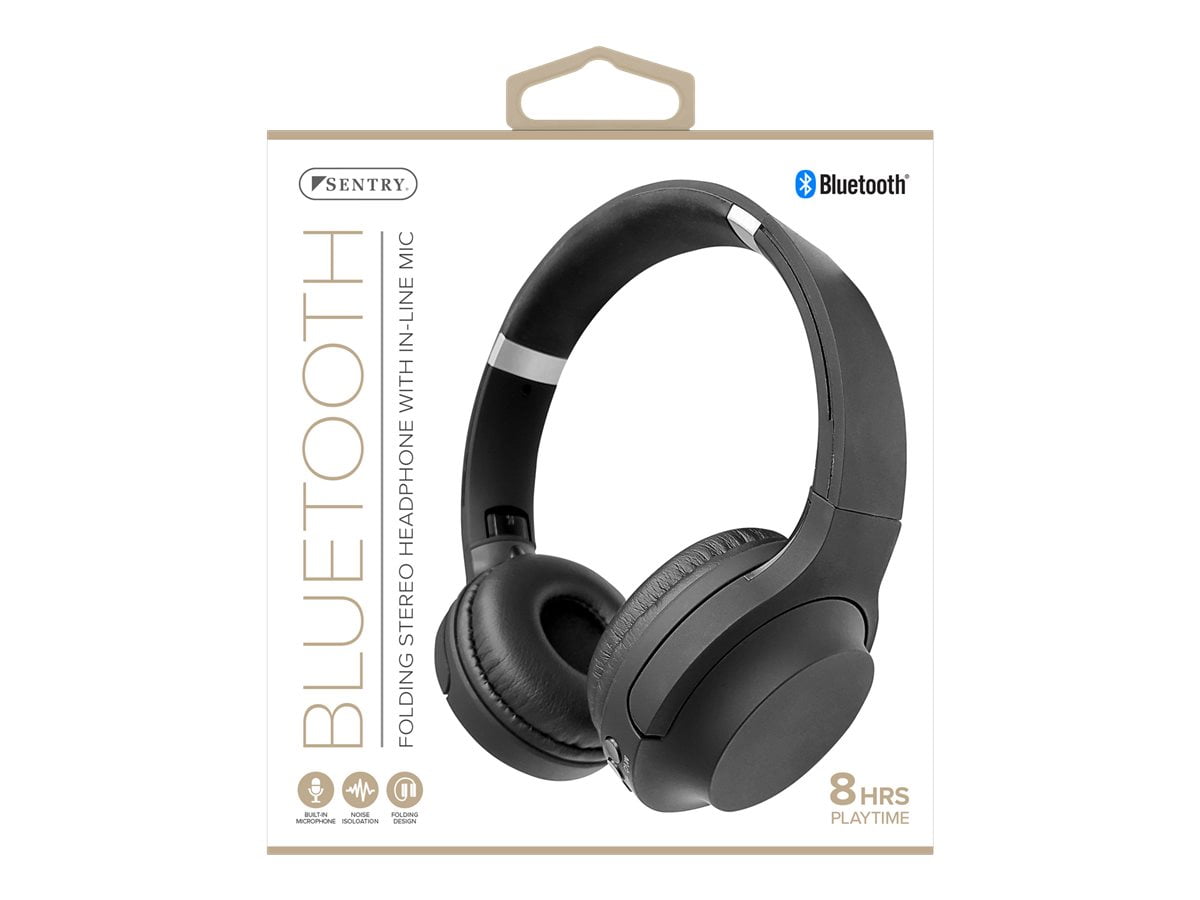 Sentry Evolution Bluetooth Noise Cancelling Headphones Adjustable Band BT825 Black Walmart