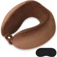 thumbnail image 1 of SHIQI-Neck Pillow Airplane Neck Pillow for Traveling Memory Foam Neck Pillow Adjustable Neck Support Pillows for Sleeping Cars Trains Offices Home Use Brown, 1 of 4