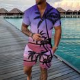 thumbnail image 1 of Vedolay Mens Short Outfit Mens Tracksuits 2 Piece Fashion Casual Short Sleeve T-Shirt and Shorts Summer Casual Sets,Purple XXL, 1 of 3
