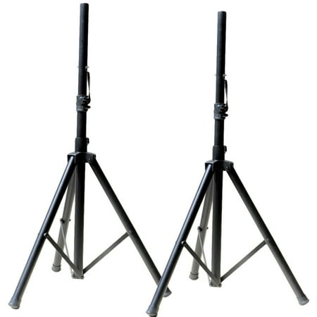 2 MR DJ SS250 Universal Black Heavy Duty Folding Tripod PRO PA DJ Home On Stage Speaker Stand Mount Holder