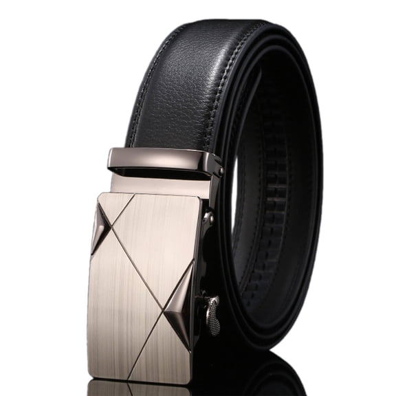 AUQ Belt,Premium Cowhide Leather Belts for Women,Effortless Automatic Buckle Western Outfit for Women,Black7,43in