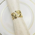 thumbnail image 3 of PEACNNG Set of 6 Gold Napkin Rings for Dinner Parties Weddings Receptions Family Gatherings Or Everyday Use Set Your Table with Style (Gold Leaf), 3 of 5