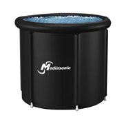 Hot and Ice Bath Tub for Athletes | Large Capacity 115 Gallons / 433 Liters | Portable Cold Ice Tub | Inflatable Ice Bath for Outdoor Cold Therapy Tub by Mediasonic (MS-100RP)