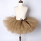 thumbnail image 3 of Falda tutú marrón para niñas pequeñas, falda de tul para fiesta de cumpleaños de princesa, ballet, baile, falda esponjosa para niñas, falda tutú para niños, 3 of 5