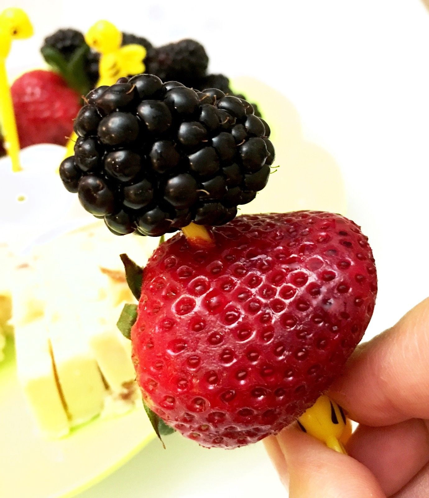 For Your Love Fruit Tray Candy Serving Plate with Cute Bee Picks EHD