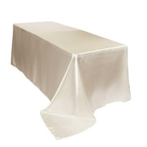 Your Chair Covers - 90 x 132 Inch Rectangular Satin Tablecloth Ivory